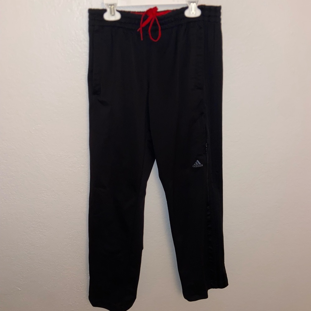 Adidas gym bottoms sweatpants y2k black retro slim jogger striped fitness pants